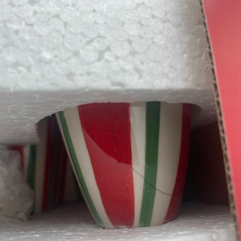 Pier 1 Imports Candy Cane Dip Bowl And Spreader Set ceramic New Open Box